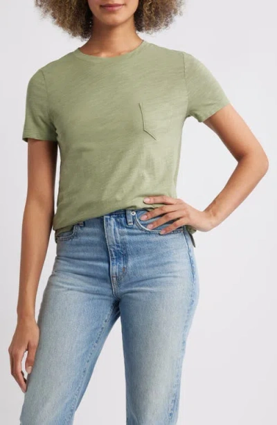 Caslonr Caslon(r) Cotton & Modal T-shirt In Olive Acorn
