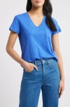 Caslonr Caslon(r) Cotton & Modal V-neck T-shirt In Blue