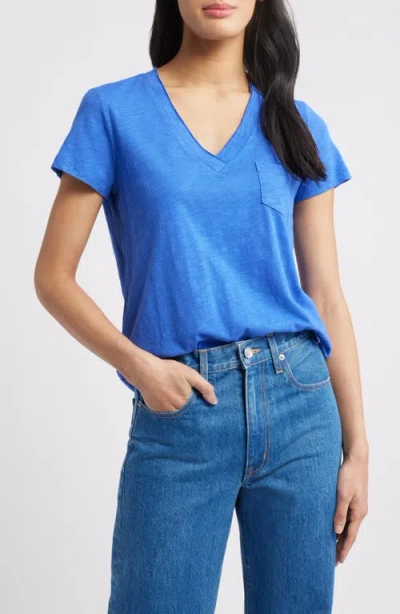 Caslonr Caslon(r) Cotton & Modal V-neck T-shirt In Blue