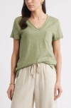 Caslonr Caslon(r) Cotton & Modal V-neck T-shirt In Brown