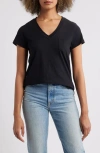 Caslonr Caslon(r) Cotton & Modal V-neck T-shirt In Black