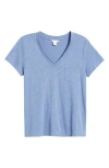 Caslonr Caslon(r) Cotton & Modal V-neck T-shirt In Blue