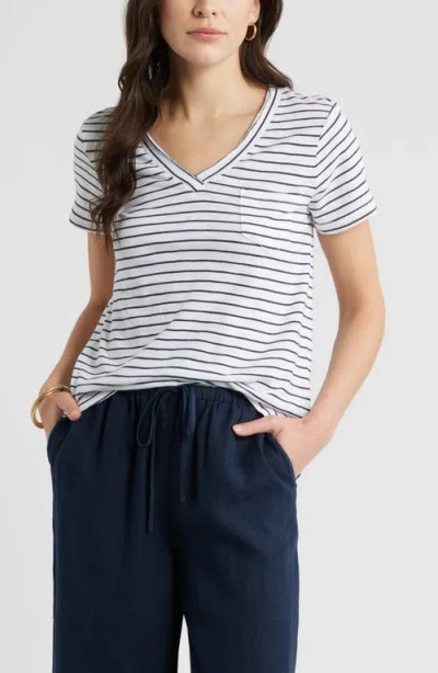 Caslonr Caslon(r) Cotton & Modal V-neck T-shirt In White