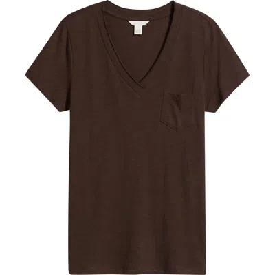 Caslonr Caslon(r) Cotton & Modal V-neck T-shirt In Brown