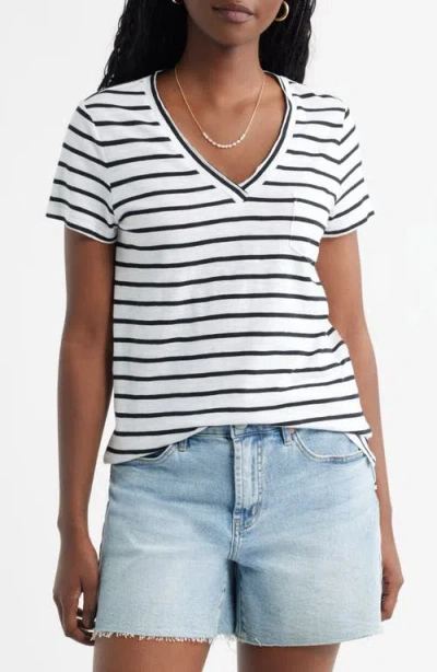 Caslonr Caslon(r) Cotton & Modal V-neck T-shirt In Multi