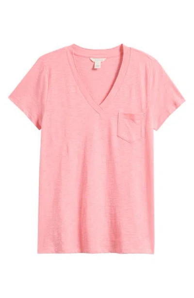 Caslonr Caslon(r) Cotton & Modal V-neck T-shirt In Pink