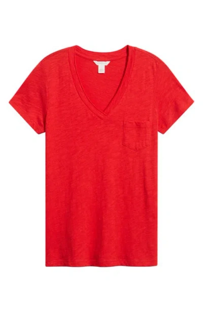 Caslonr Caslon(r) Cotton & Modal V-neck T-shirt In Red