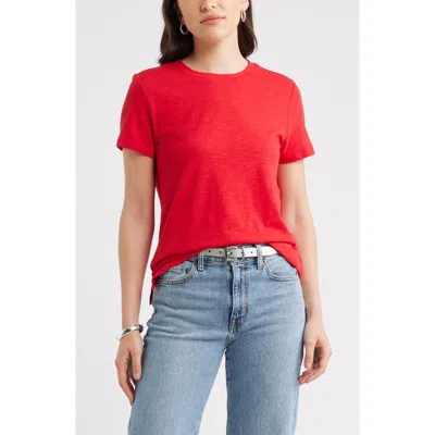 Caslonr Caslon(r) Cotton Blend Crewneck T-shirt In Pink