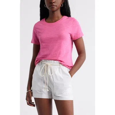 Caslonr Caslon(r) Cotton Blend Crewneck T-shirt In Pink