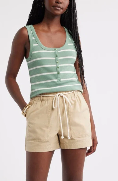 Caslonr Caslon(r) Cotton Blend Rib Henley Tank In Multi