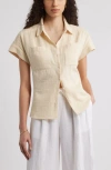Caslonr Caslon(r) Cotton Gauze Button-up Shirt In Beige Burnt