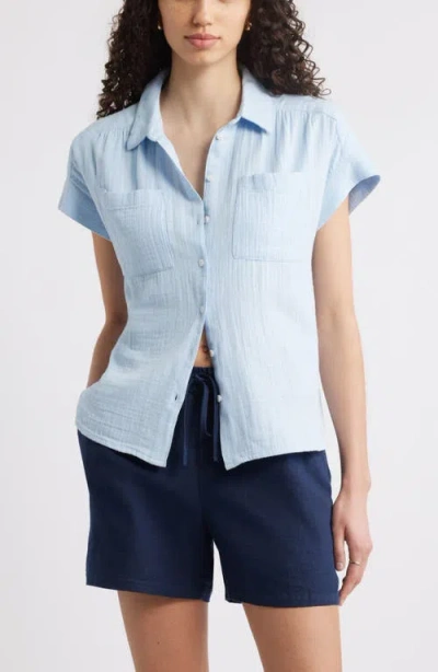 Caslonr Caslon(r) Cotton Gauze Button-up Shirt In Blue Windsurfer