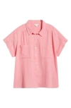 Caslonr Caslon(r) Cotton Gauze Button-up Shirt In Pink Geranium