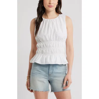 Caslonr Caslon(r) Cotton Poplin Peplum Top In White