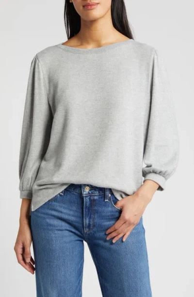 Caslonr Caslon(r) Cozy Knit Top In Grey Heather