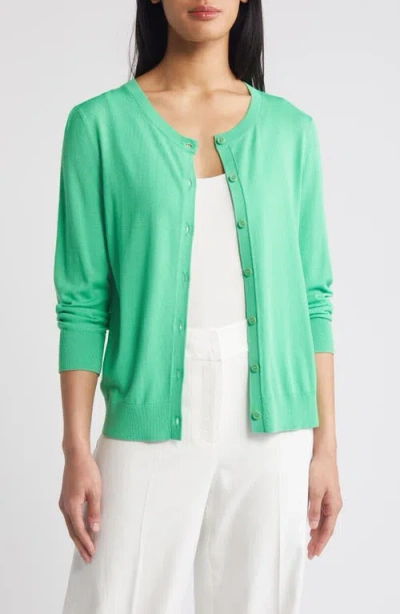 Caslonr Caslon(r) Crewneck Cardigan In Green