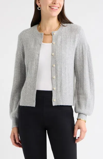 Caslonr Caslon(r) Crewneck Cardigan In White