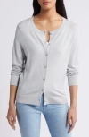 Caslonr Caslon(r) Crewneck Cardigan In Grey Heather
