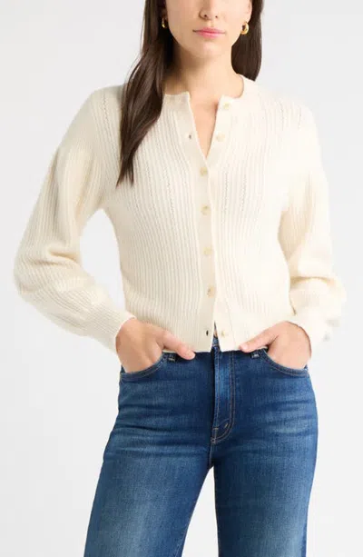 Caslonr Caslon(r) Crewneck Cardigan In White