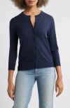 Caslonr Caslon(r) Crewneck Cardigan In Navy Blazer