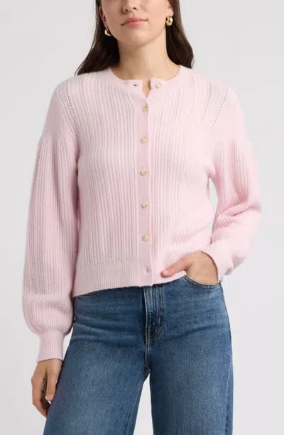 Caslonr Caslon(r) Crewneck Cardigan In Pink