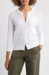 Caslonr Caslon(r) Crewneck Cardigan In White