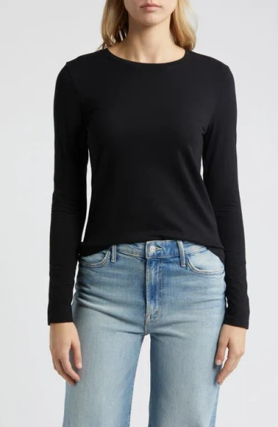 Caslonr Caslon(r) Crewneck Long Sleeve T-shirt In Black