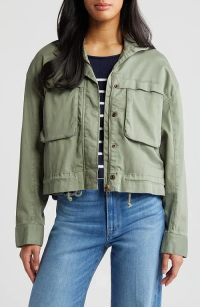 Caslonr Caslon(r) Crop Utility Jacket In Green Dune