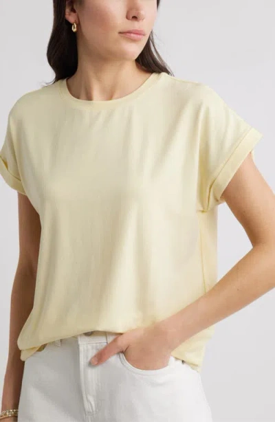 Caslonr Caslon(r) Cuff Sleeve T-shirt In Yellow