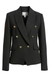 Caslonr Caslon(r) Double Breasted Twill Blazer In Black