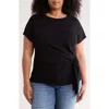 Caslonr Caslon(r) Drop Shoulder Tie Front Top In Black