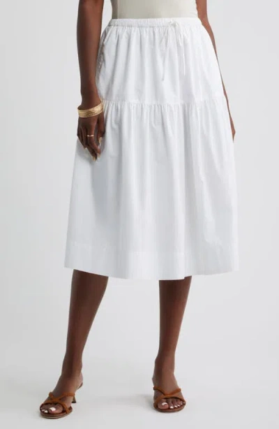 Caslonr Caslon(r) Drop Waist Poplin Midi Skirt In White