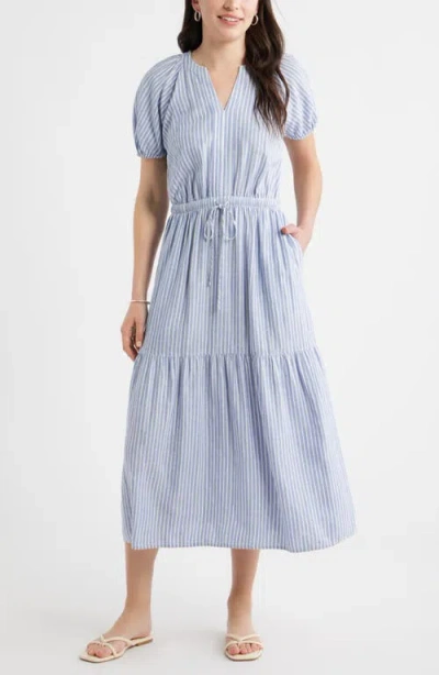 Caslonr Caslon(r) Easy Linen Blend Midi Dress In Blue