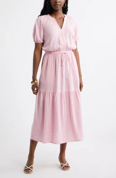 Caslonr Caslon(r) Easy Linen Blend Midi Dress In Pink