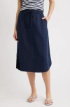 Caslonr Caslon(r) Easy Tencel™ Lyocell & Linen Blend Skirt In Blue