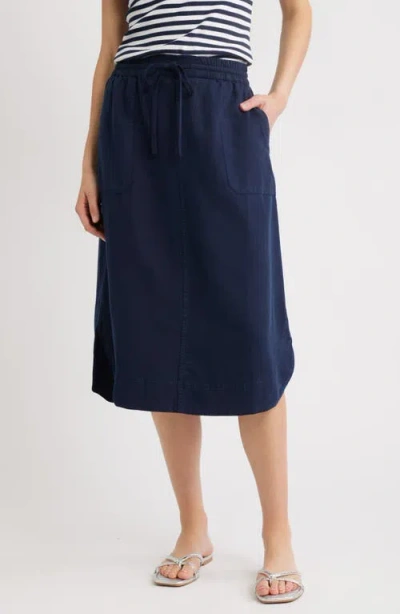 Caslonr Caslon(r) Easy Tencel™ Lyocell & Linen Blend Skirt In Blue