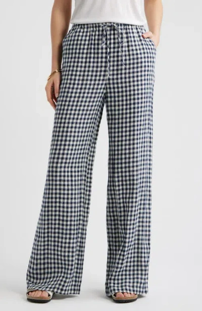 Caslonr Caslon(r) Easy Wide Leg Linen Pants In Blue