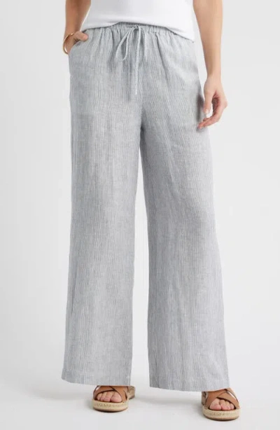 Caslonr Caslon(r) Easy Wide Leg Linen Pants In Gray