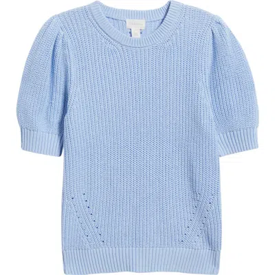 Caslonr Caslon(r) Elbow Sleeve Cotton Sweater In Blue