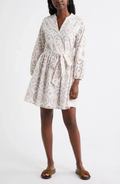 Caslonr Caslon(r) Embroidered Eyelet Lace Dress In White