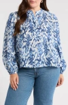 Caslonr Caslon(r) Embroidered Inset Top In Blue