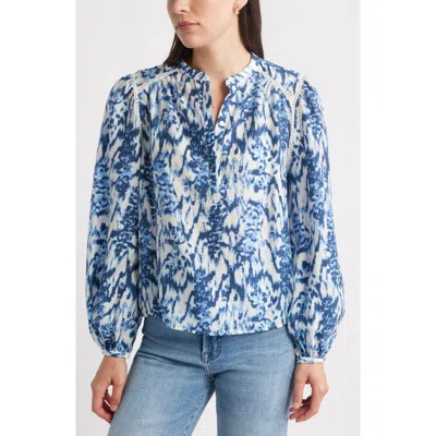 Caslonr Caslon(r) Embroidered Inset Top In Blue