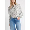 Caslonr Caslon(r) Embroidered Inset Top In Gray