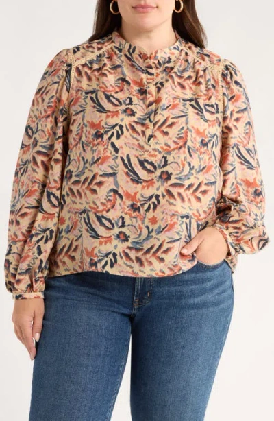 Caslonr Caslon(r) Embroidered Inset Top In Multi
