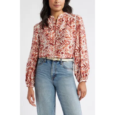 Caslonr Caslon(r) Embroidered Inset Top In Multi