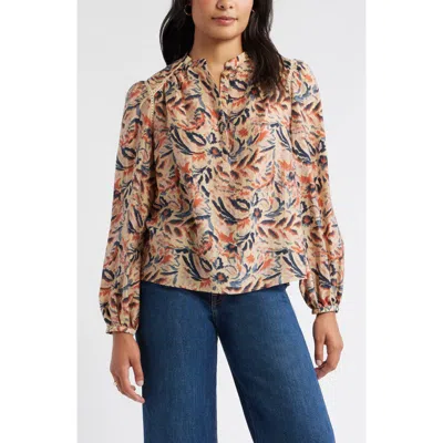 Caslonr Caslon(r) Embroidered Inset Top In Multi