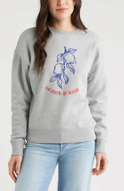 Caslonr Caslon(r) Embroidered Lemon Azur Graphic Sweatshirt In Neutral
