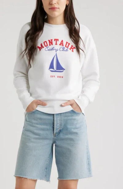 Caslonr Caslon(r) Embroidered Montauk Sailing Graphic Sweatshirt In White