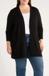 Caslonr Caslon(r) Everyday Open Front Cardigan In Black