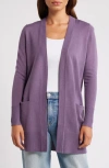 Caslonr Caslon(r) Everyday Open Front Cardigan In Purple Montana